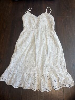 JAPNA Women’s size small White Eyelet Spaghetti Strap Sundress